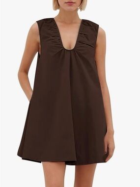 Sleeveless Chocolate Brown A-Line Mini Never worn. Dissh dupe dress